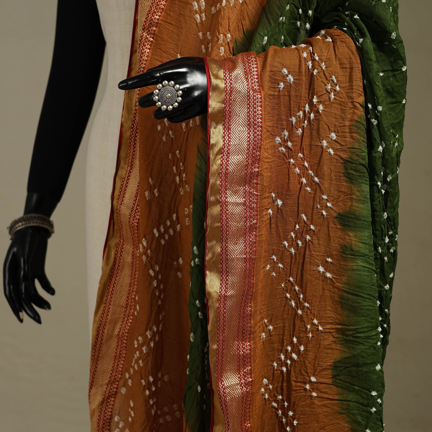 Kutch tie-dye cotton bandhani dupatta 30 - handcrafted