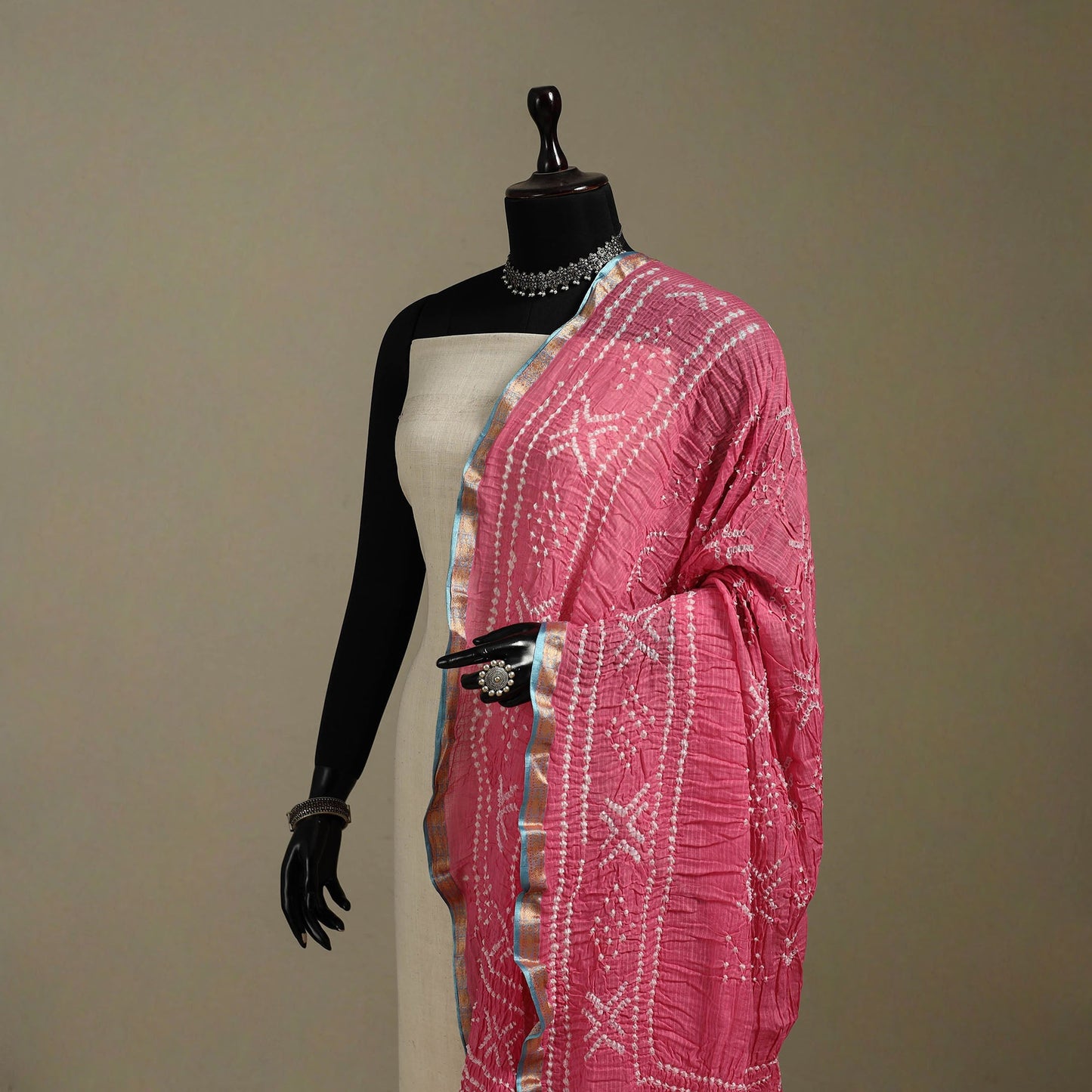 Kutch tie-dye cotton bandhani dupatta 31 - handcrafted