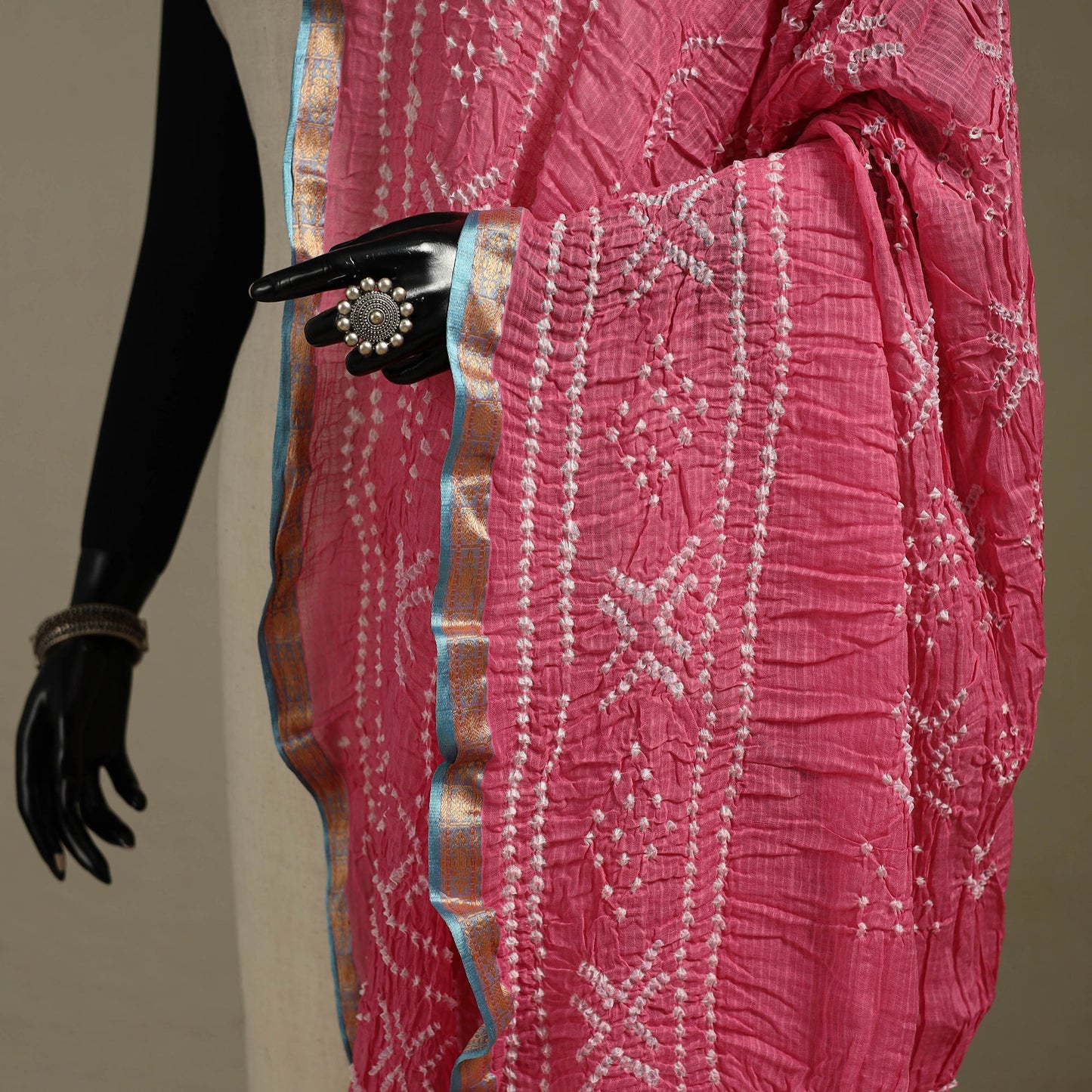 Kutch tie-dye cotton bandhani dupatta 31 - handcrafted