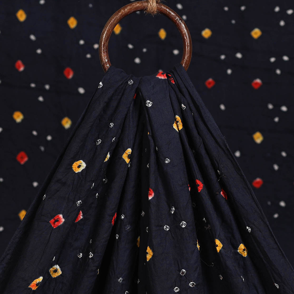 Kutch tie-dye cotton bandhani fabric 08 - handcrafted