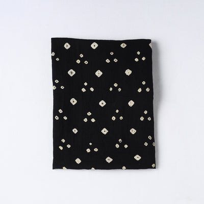 Black Black Kutch Tie-Dye Cotton Bandhani Precut Fabric