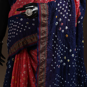 Kutch tie-dye cotton bandhani saree with blouse piece 50