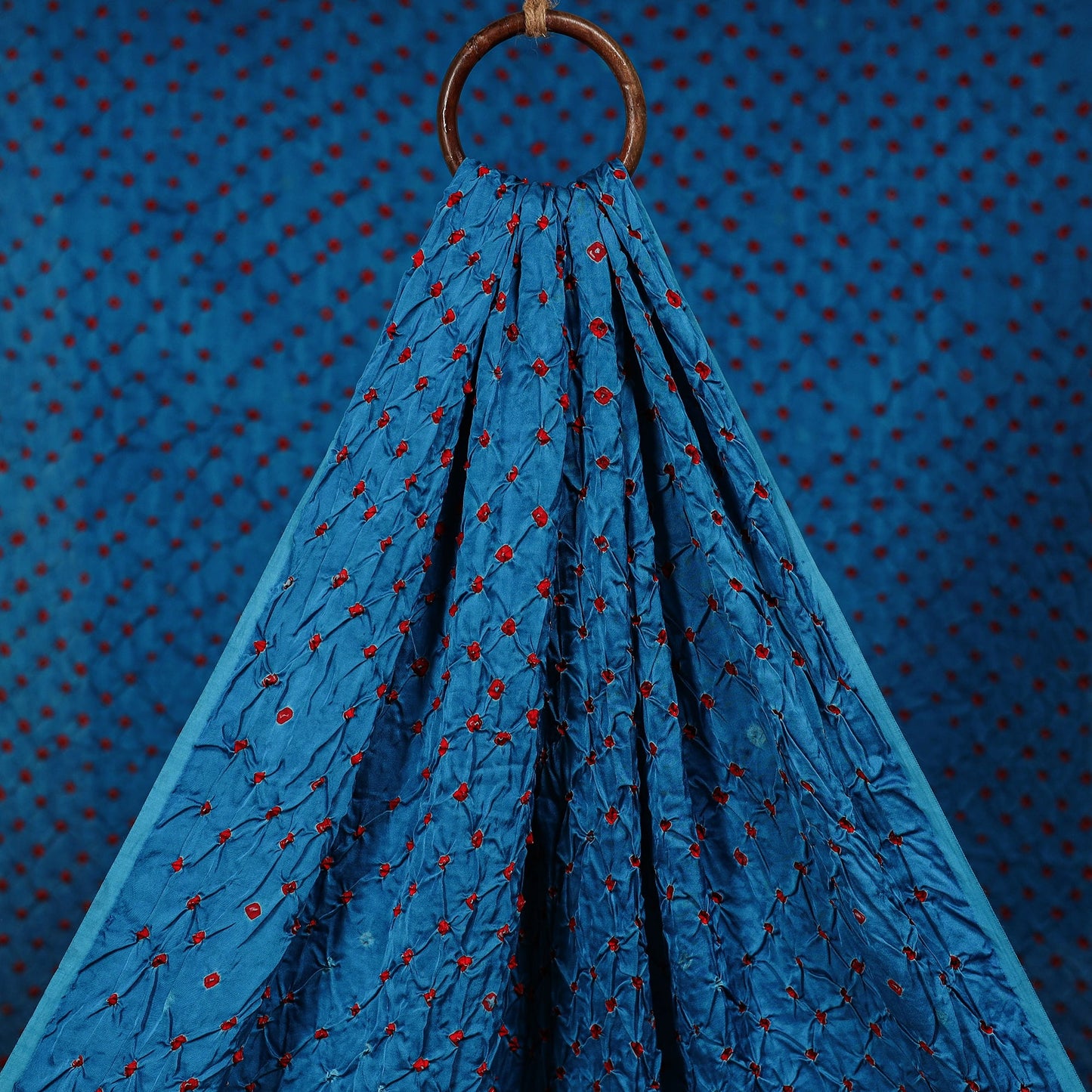 Kutch tie-dye modal silk bandhani fabric 01 - handcrafted