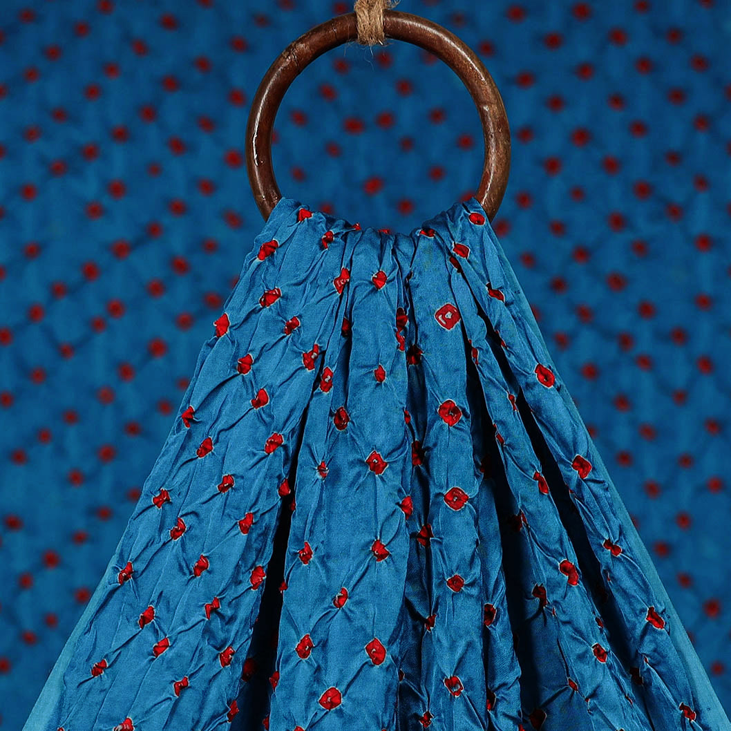 Kutch tie-dye modal silk bandhani fabric 01 - handcrafted