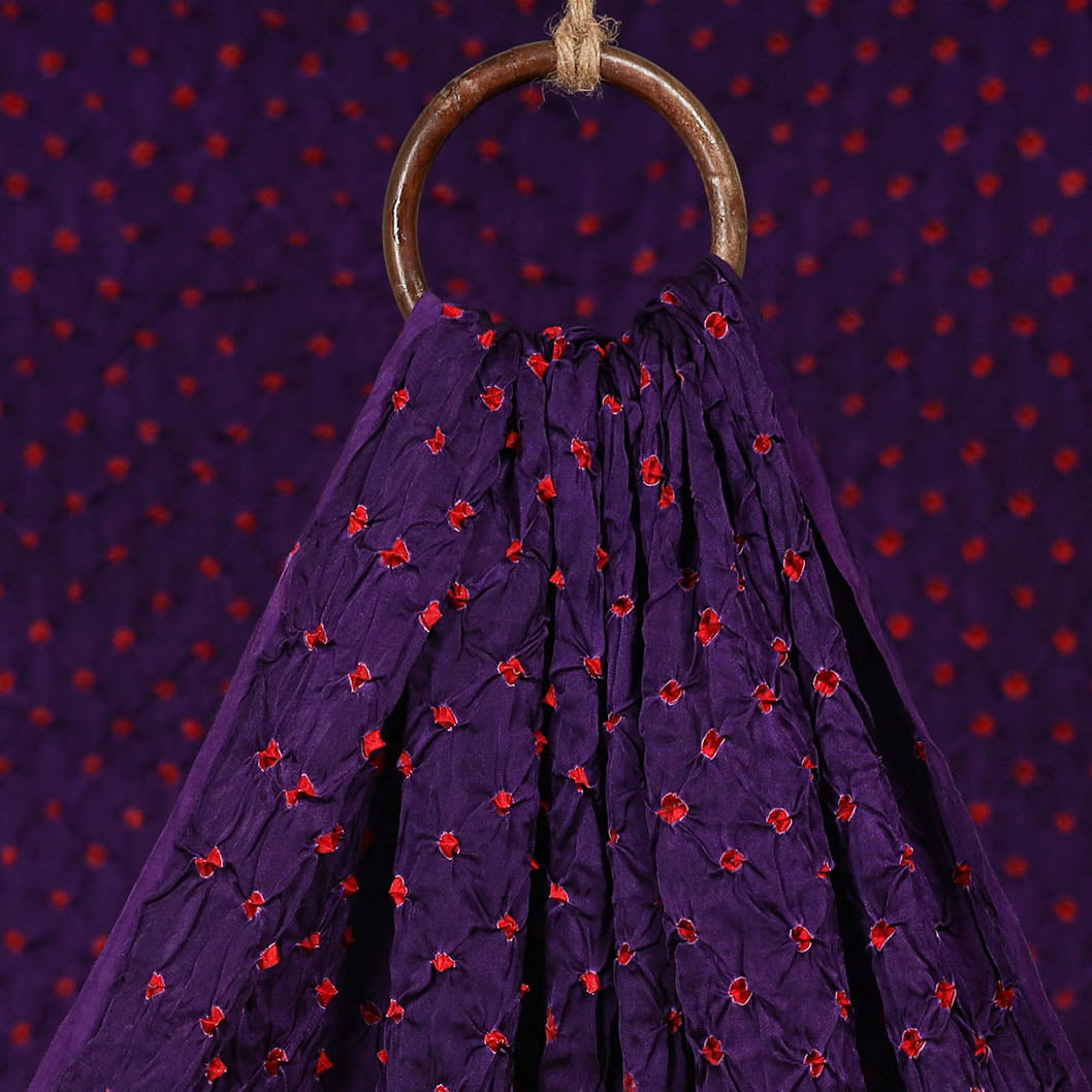 Kutch tie-dye modal silk bandhani fabric 13 - handcrafted