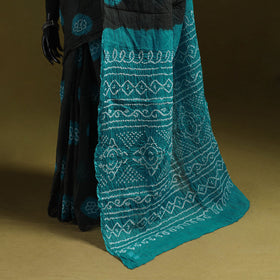 Kutch tie-dye pure cotton bandhani saree 01 - handcrafted