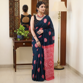 Multicolor Kutch tie-dye pure cotton Bandhani saree, draped and worn by a woman, AI visual of the saree, iTokri