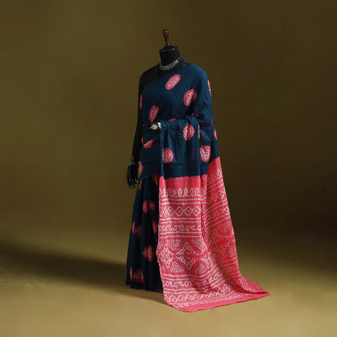 Kutch tie-dye pure cotton bandhani saree 03 - handcrafted