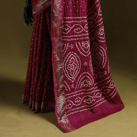 Kutch tie-dye pure cotton bandhani saree with border 22