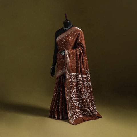 Kutch tie-dye pure cotton bandhani saree with border 23