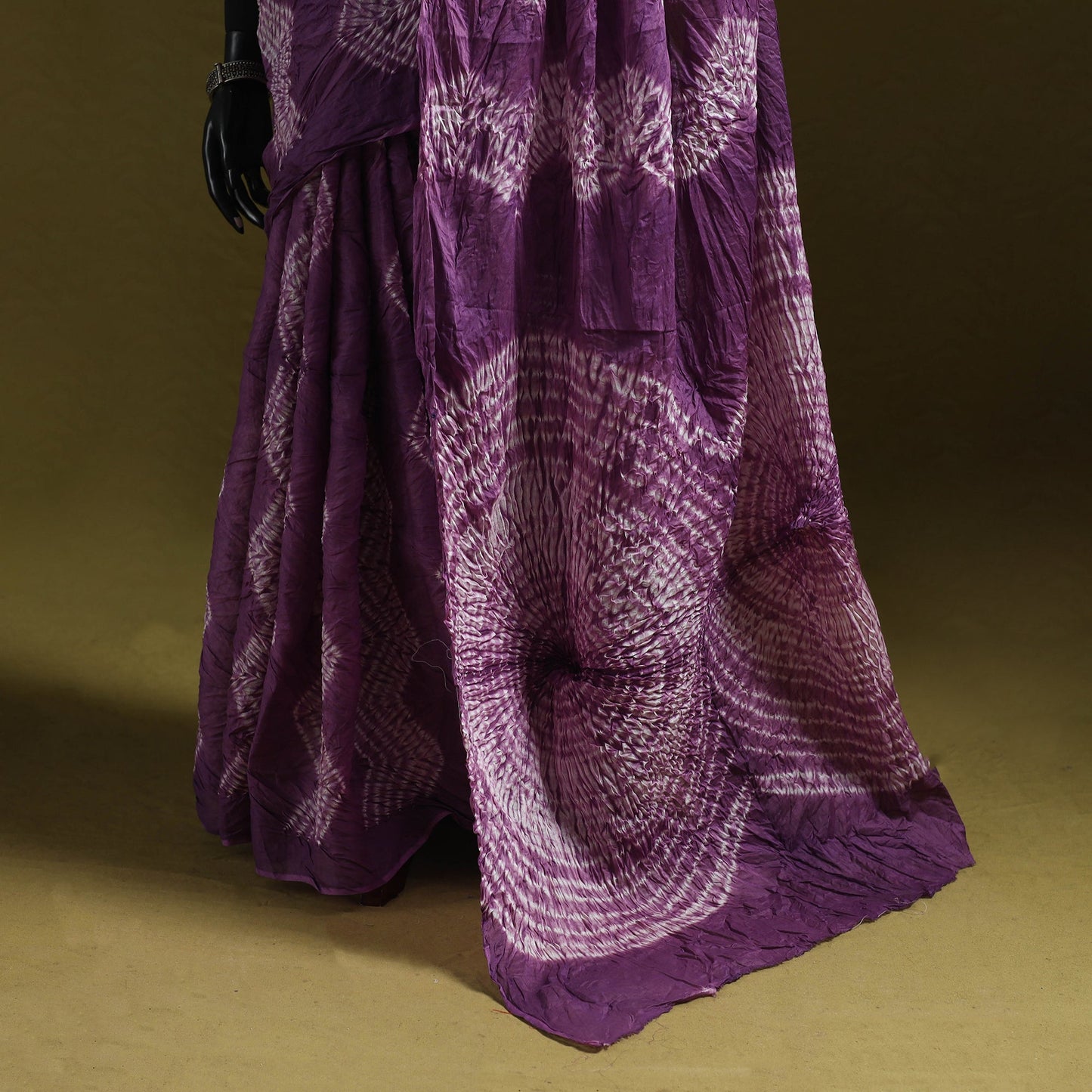 Kutch tie-dye pure cotton shibori saree 24 - handcrafted