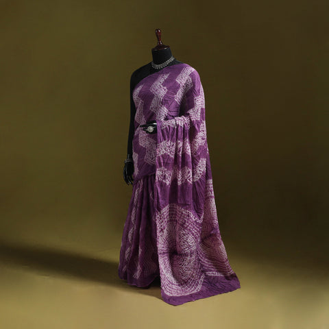 Kutch tie-dye pure cotton shibori saree 24 - handcrafted