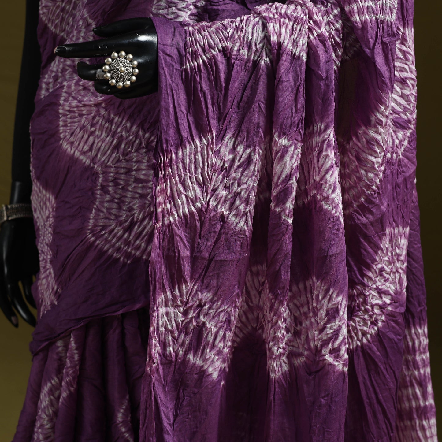 Kutch tie-dye pure cotton shibori saree 24 - handcrafted