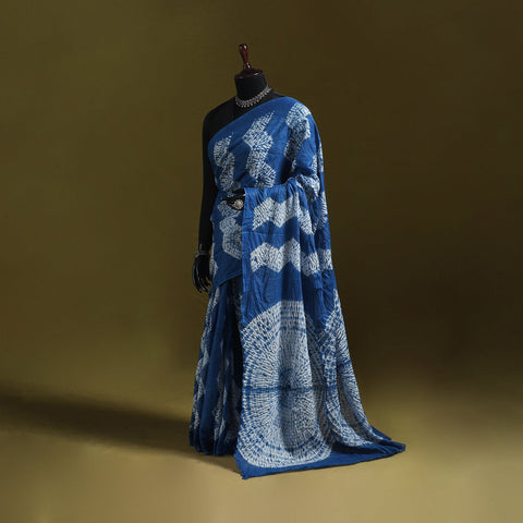 Kutch tie-dye pure cotton shibori saree 25 - handcrafted