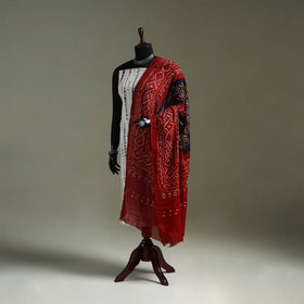 Kutch tie-dye pure mul cotton bandhani dupatta 06