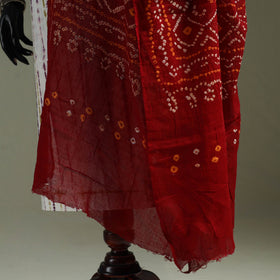 Kutch tie-dye pure mul cotton bandhani dupatta 06
