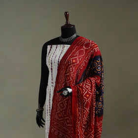 Kutch tie-dye pure mul cotton bandhani dupatta 06