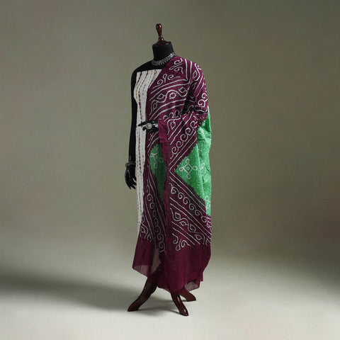 Kutch tie-dye pure mul cotton bandhani dupatta 08