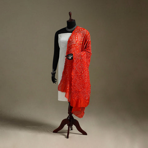 Kutch tie-dye mul cotton bandhani dupatta 12 - handcrafted