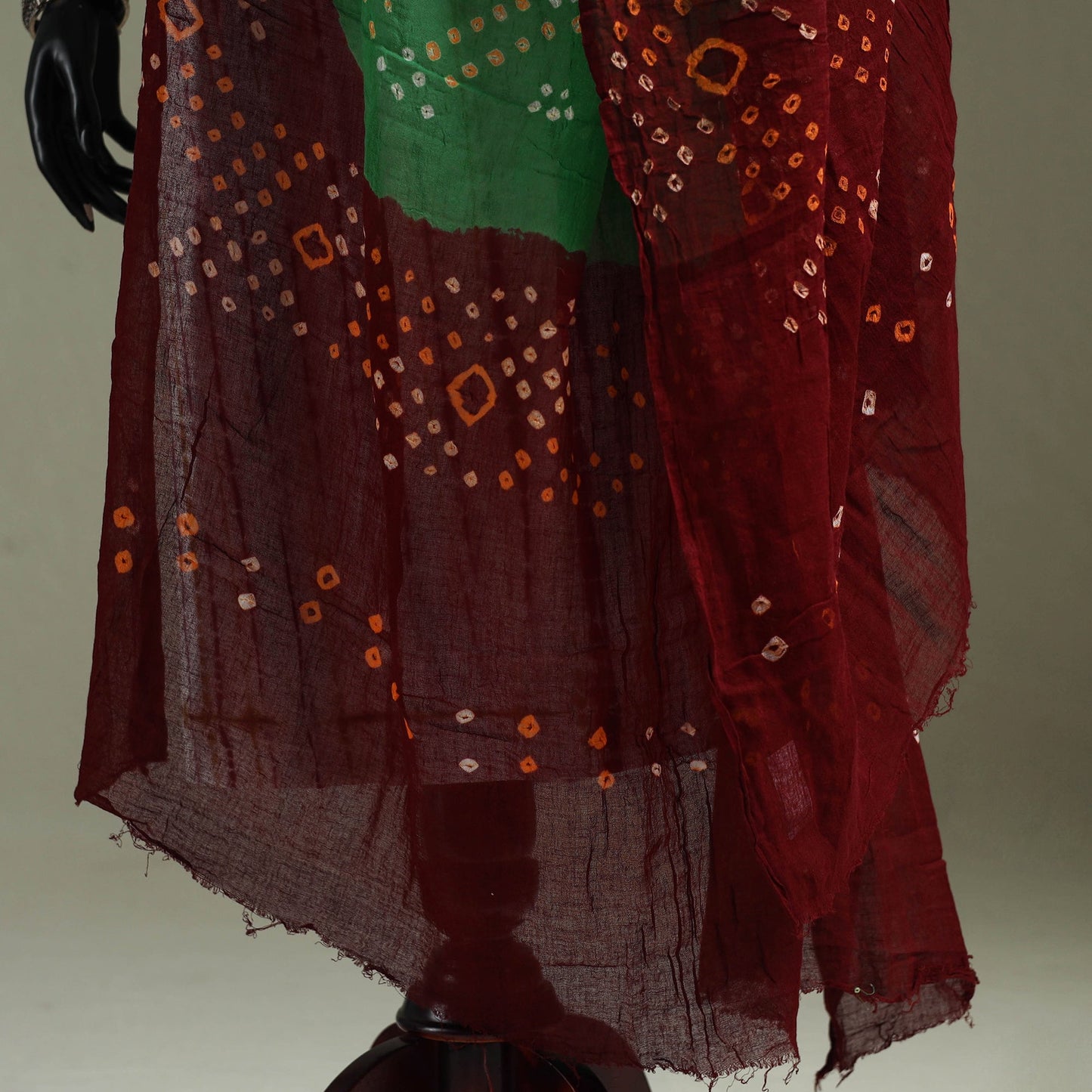 Kutch tie-dye pure mul cotton bandhani dupatta 14