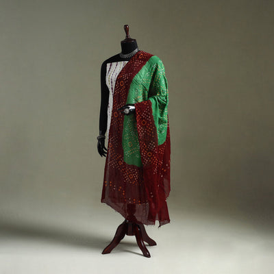 Kutch tie-dye pure mul cotton bandhani dupatta 14
