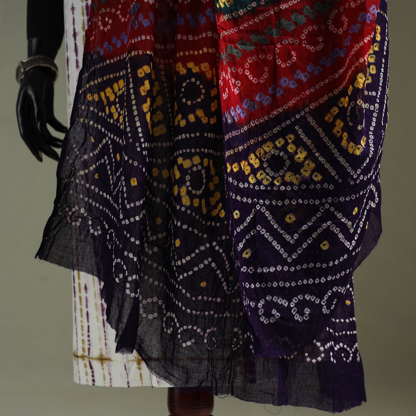Kutch tie-dye pure mul cotton bandhani dupatta 15