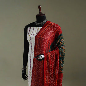 Kutch tie-dye pure mul cotton bandhani dupatta 16