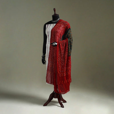 Kutch tie-dye pure mul cotton bandhani dupatta 16
