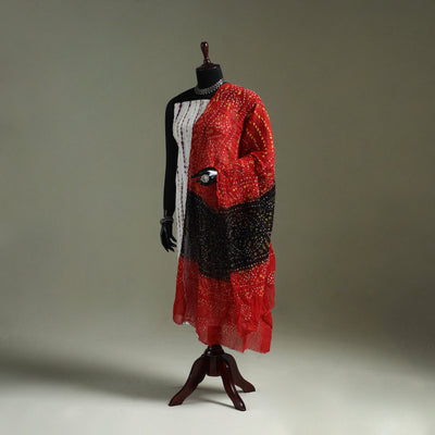 Kutch tie-dye pure mul cotton bandhani dupatta 18
