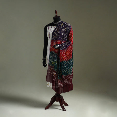 Kutch tie-dye pure mul cotton bandhani dupatta 19