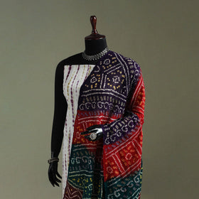 Kutch tie-dye pure mul cotton bandhani dupatta 19