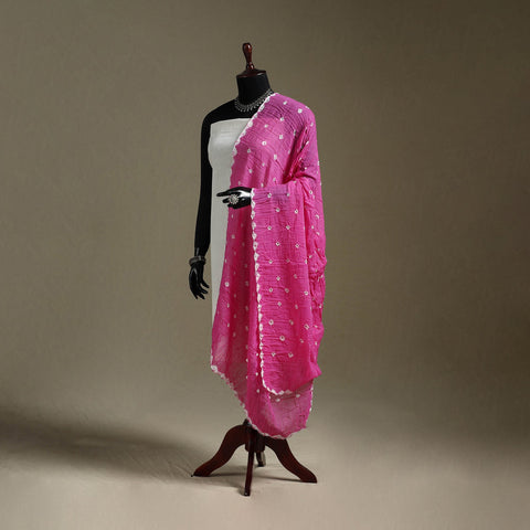 Kutch tie-dye mul cotton shibori bandhani dupatta 25