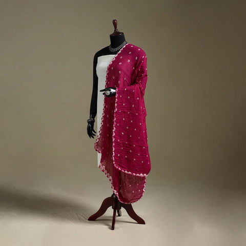 Kutch tie-dye mul cotton shibori bandhani dupatta 43