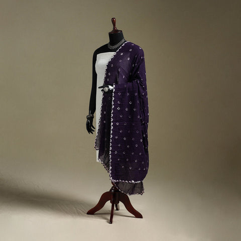 Kutch tie-dye mul cotton shibori bandhani dupatta 44