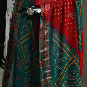 Kutch tie-dye pure mul cotton bandhani dupatta with border