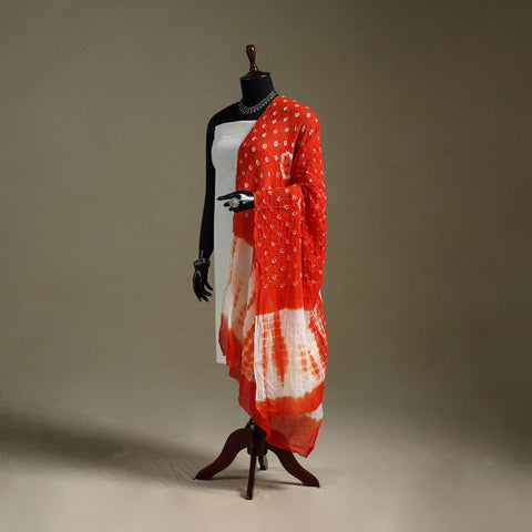 Kutch tie-dye mul cotton shibori bandhani dupatta 33