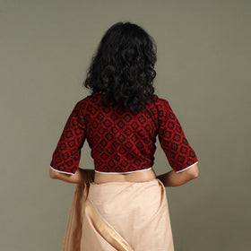 Lace work hand block bagh print natural dyed cotton
