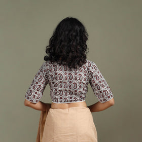 Lace work hand block bagh print natural dyed cotton