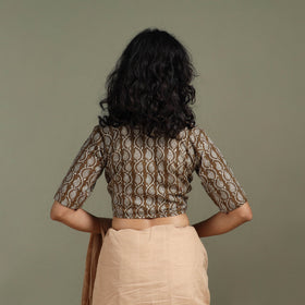 Lace work hand block bagh print natural dyed cotton