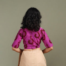 Lace work hand block bagh print natural dyed cotton