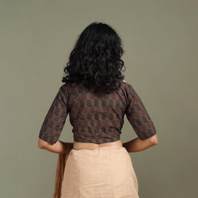 Lace work hand block bagh print natural dyed cotton