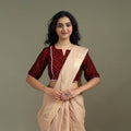 Lace work hand block bagh print natural dyed cotton