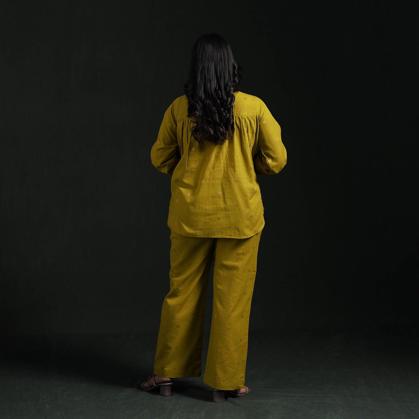 Lace work jacquard cotton co-ord set for women 05