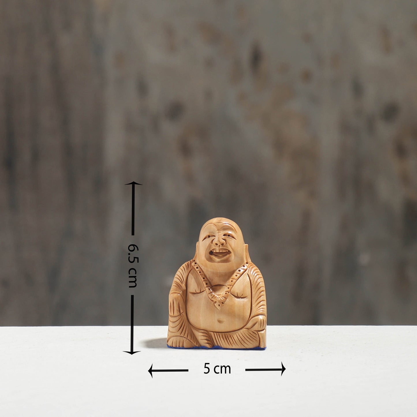 Laughing Buddha Wood Sculpture