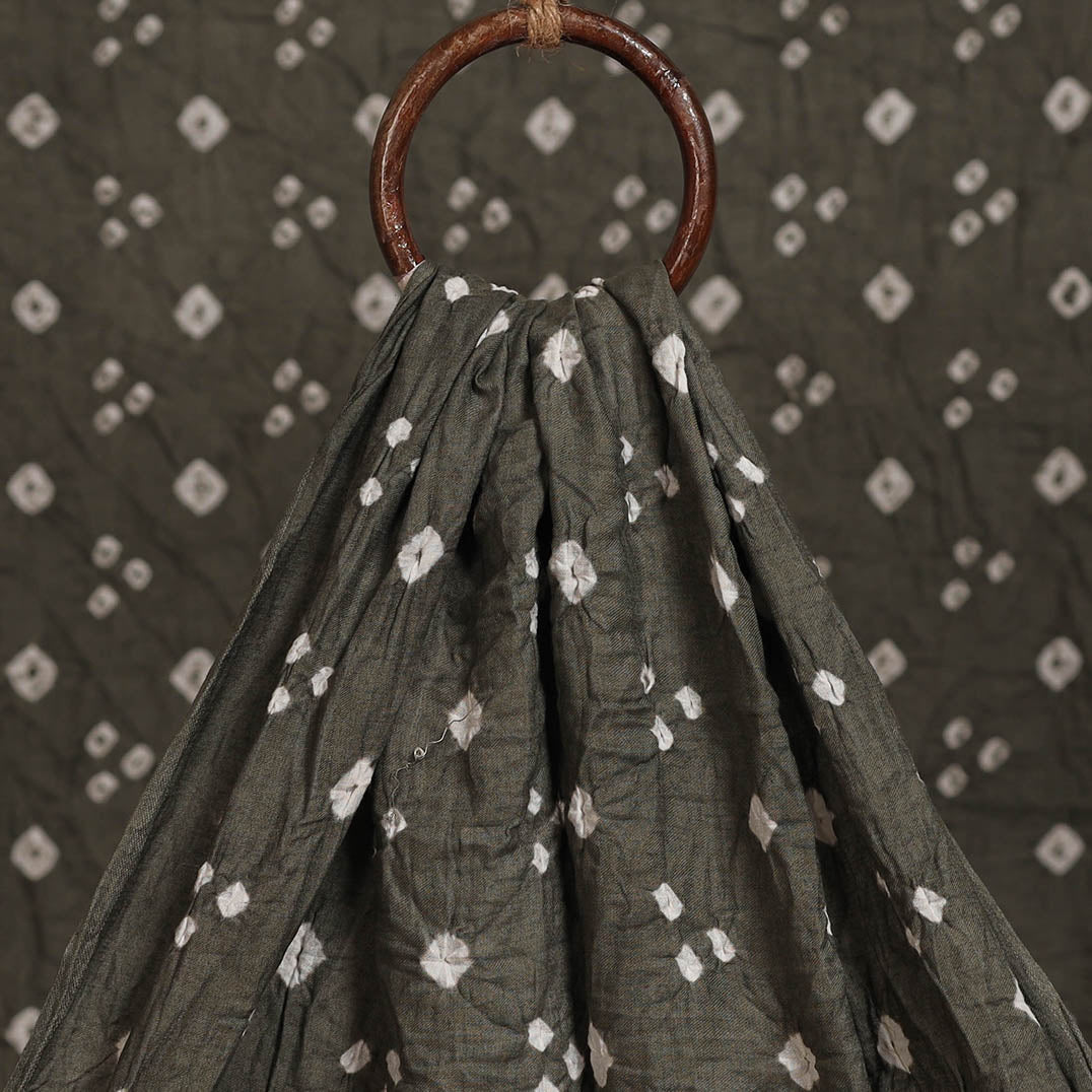 Lava grey kutch tie-dye mul cotton bandhani fabric 01