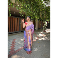 Purple - Titli Lavender Banarasi Silk Handwork Saree