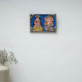 Laxmi & ganesha - handpainted clay art wall frame 13