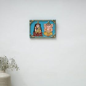 Laxmi & ganesha - handpainted clay art wall frame 15