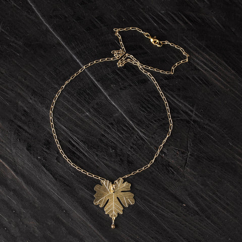 Leaf - dokra brass handcrafted chain necklace 18