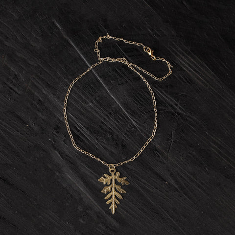 Leaf - dokra brass handcrafted chain necklace 19